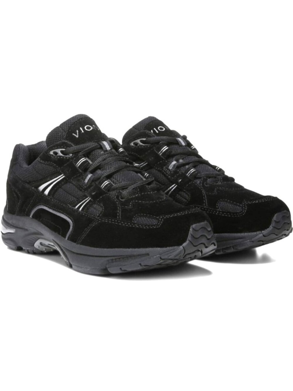 Vionic Walker Suede Leather Lace Walking Shoes Sneakers Womens 11 Wide  Black